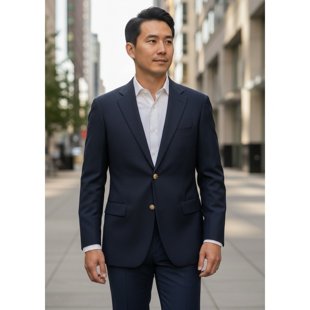 Hardwick Men's 46R‎ NEW Wool Blend Blazer Suit Jacket Blue 1223